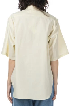 WASHED FINX TWILL HALF SLEEVED Pullover SHIRT - Light Yellow -VogueWard Store AURALEE WASHED FINX TWILL HALF SLEEVED Pullover SHIRT Light Yellow A24SS05TN 04
