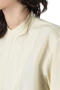 WASHED FINX TWILL HALF SLEEVED Pullover SHIRT - Light Yellow -VogueWard Store AURALEE WASHED FINX TWILL HALF SLEEVED Pullover SHIRT Light Yellow A24SS05TN 05