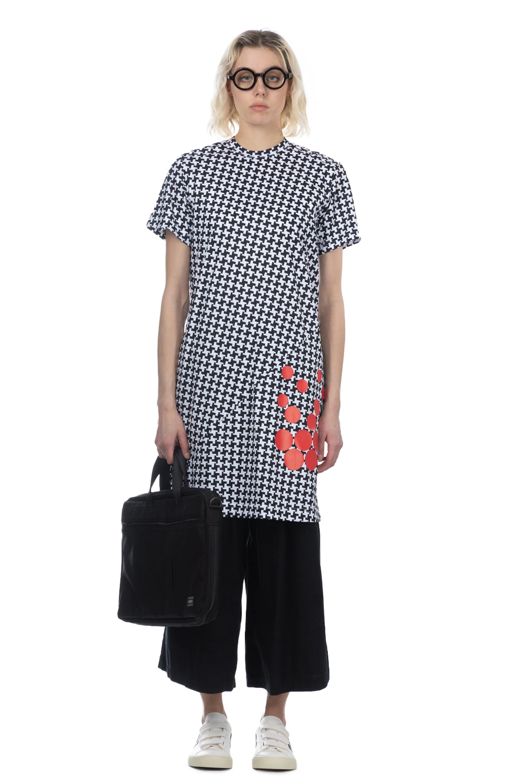 Print Pinwheel Pattern X Red Polka Dots Dress