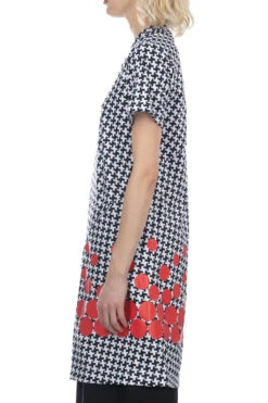 Print Pinwheel Pattern X Red Polka Dots Dress -VogueWard Store Comme Des Garcons Comme Des Garcons Print pinwheel Pattern x Red polka dots Dress RM T020 51 03