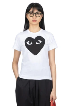 Comme Des Garçons Play Women's Black Heart T-Shirt - White