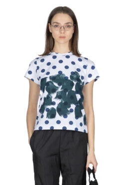 DAICHIRO SHINJO T-Shirt (Dots & Shodo) - White X Indigo