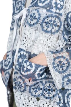 Cutaway Jacket - Blue Grey Polyester Crochet -VogueWard Store Engineered Garments Cutaway Jacket Blue Grey Polyester Crochet 24S1WD006 IB003 06