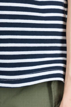 Square Neck Shirt - Navy White PC Stripe Jersey -VogueWard Store Engineered Garments Square Neck Shirt Navy White PC Stripe Jersey 24S1WB010 NL001 06