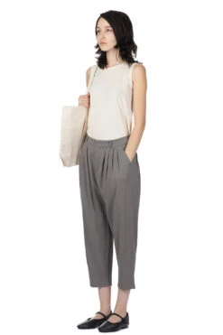 Cotton Tuck Pants - Grey -VogueWard Store Evam Eva Cotton Tuck Pants Grey E241T078 80 noe 2008