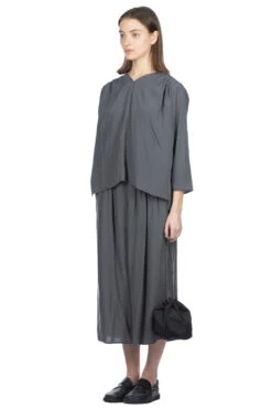 Cupro Pullover - Stone Grey 15 Cupro Pullover - Stone Grey -VogueWard Store Evam Eva Cupro Pullover Stone Grey E241T011 86 08