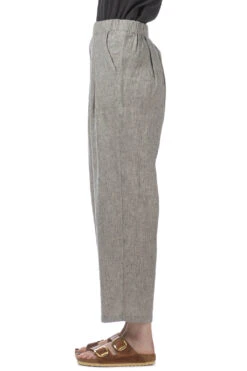 Linen Cotton Tuck Pants - Antique White -VogueWard Store Evam Eva Linen Cotton Tuck Pants Antique White E241T153 4 03