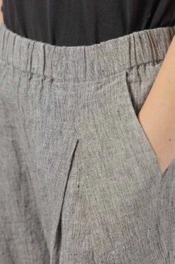 Linen Cotton Tuck Pants - Antique White -VogueWard Store Evam Eva Linen Cotton Tuck Pants Antique White E241T153 4 05