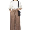 ICHI Dot Relax Pants - Mocha -VogueWard Store Ichi Dot Relax Pants Mocha 116289 01