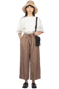 ICHI Dot Relax Pants - Mocha