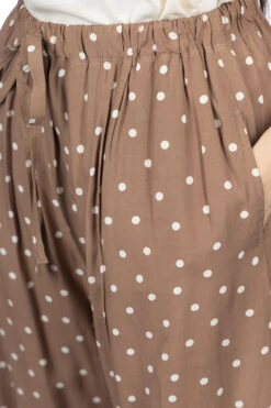 ICHI Dot Relax Pants - Mocha -VogueWard Store Ichi Dot Relax Pants Mocha 116289 05