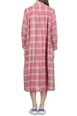ICHI Madras Check Dress -Red -VogueWard Store Ichi Madras Check Dress Red na 03
