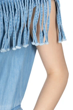 5.5oz X 8oz Denim Fringe Jumpsuit -VogueWard Store Kapital 55oz x 8oz Denim Fringe Jumpsuit K2304OP112 ac 25