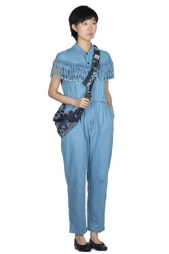5.5oz X 8oz Denim Fringe Jumpsuit -VogueWard Store Kapital 55oz x 8oz Denim Fringe Jumpsuit K2304OP112 ac 27