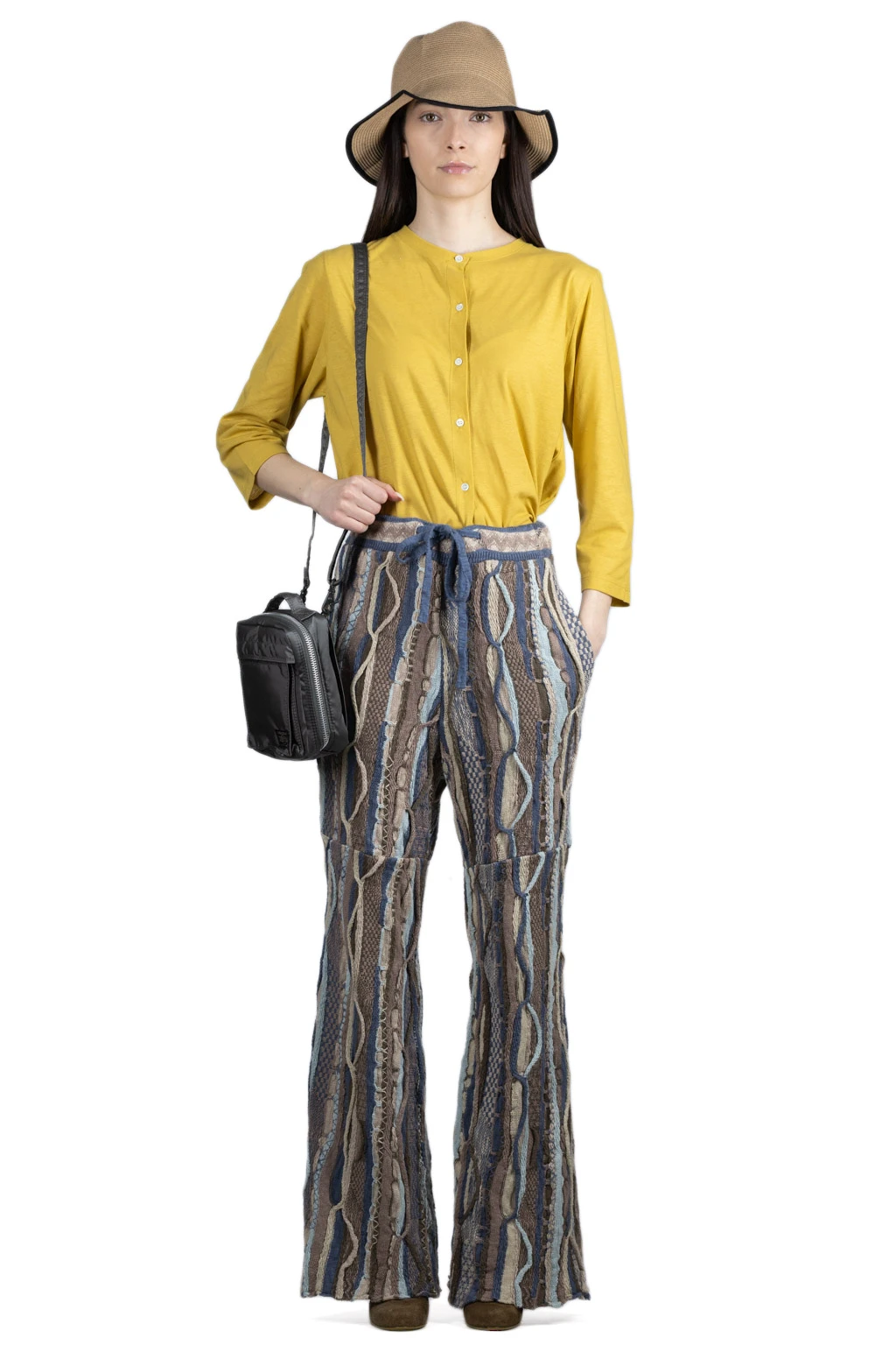 7G Knit GAUDY Flare Pants - Navy