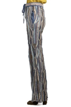 7G Knit GAUDY Flare Pants - Navy -VogueWard Store Kapital 7G Knit GAUDY Flare Pants Navy K2203KN043 NV noe 03 w