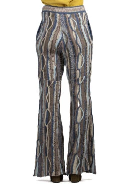 7G Knit GAUDY Flare Pants - Navy -VogueWard Store Kapital 7G Knit GAUDY Flare Pants Navy K2203KN043 NV noe 04 w