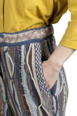 7G Knit GAUDY Flare Pants - Navy -VogueWard Store Kapital 7G Knit GAUDY Flare Pants Navy K2203KN043 NV noe 05 w