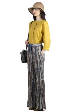 7G Knit GAUDY Flare Pants - Navy -VogueWard Store Kapital 7G Knit GAUDY Flare Pants Navy K2203KN043 NV noe 07 w