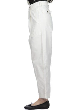 Canvas High Waist MONROE DAKOTA Pants - White -VogueWard Store Kapital Canvas High Waist MONROE DAKOTA Pants White K2304LP119 noe 03
