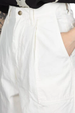 Canvas High Waist MONROE DAKOTA Pants - White -VogueWard Store Kapital Canvas High Waist MONROE DAKOTA Pants White K2304LP119 noe 05 2