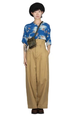 Chino High Waist BARON Wide Pants - Beige