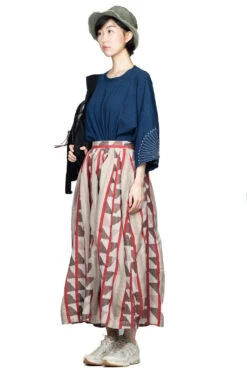 Cotton Pueblo Stripe HARVEST Skirt -VogueWard Store Kapital Cotton Pueblo Stripe HARVEST Skirt K2206SK141 noe 06
