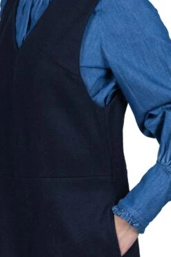 Melton Wool Gilet Overall - Navy -VogueWard Store Kapital Melton Wool Gilet Overall Navy K2211OP117 noe 06