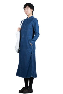 Shirt Denim All-In-One Skirt - Indigo -VogueWard Store Kapital Shirt Denim All In One Skirt Indigo EK 461 EK 1295 noe 06