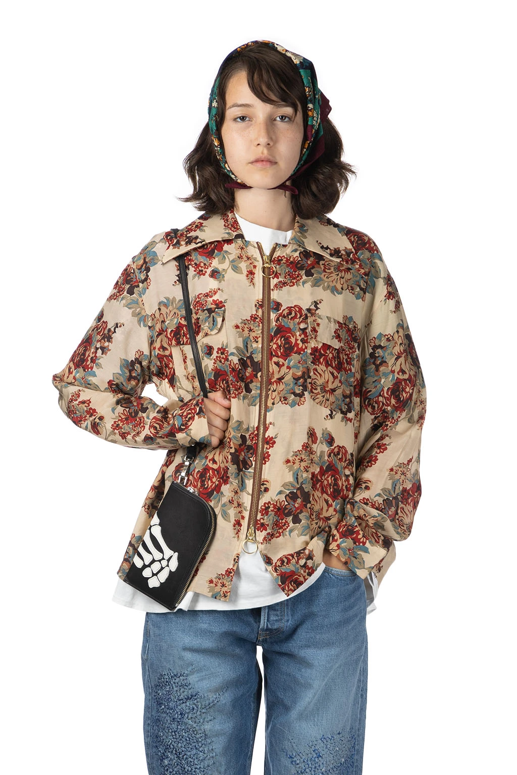 Front Page -VogueWard Store Kapital Silk Rayon CHAMPETRE MARIA DRIZZLE Open Collar Shirt Natural K2403LS080 NAT 20 w