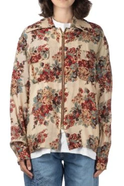 Silk Rayon CHAMPETRE MARIA DRIZZLE Open Collar Shirt - Natural -VogueWard Store Kapital Silk Rayon CHAMPETRE MARIA DRIZZLE Open Collar Shirt Natural K2403LS080 NAT 21 w