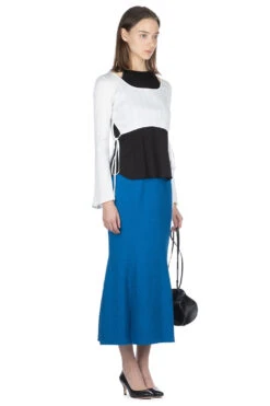 Random Ribbed Cotton Cropped Top - White -VogueWard Store Mame Kurogouchi Random Ribbed Cotton Cropped Top White MM24SS JS051 WH noe 07