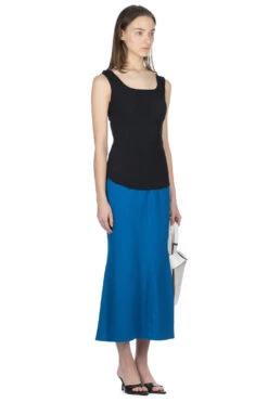 Shirring Jersey Jacquard Sleeveless Top - Black -VogueWard Store Mame Kurogouchi Shirring Jersey Jacquard Sleeveless Top Black MM24SS JS015 BLK 56