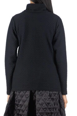 Jacquard Turtleneck Pullover - Black -VogueWard Store NARU Jacquard Turtleneck Pullover Black 650204 04