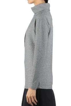 Jacquard Turtleneck Pullover - Grey -VogueWard Store NARU Jacquard Turtleneck Pullover Grey 650204 03