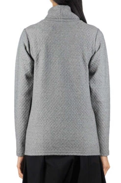 Jacquard Turtleneck Pullover - Grey -VogueWard Store NARU Jacquard Turtleneck Pullover Grey 650204 04