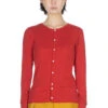 Soft Cotton Frais Stitch Cardigan - Red 1 Soft Cotton Frais Stitch Cardigan - Red -VogueWard Store NARU Soft Cotton Frais Stitch Cardigan Red 648201 01