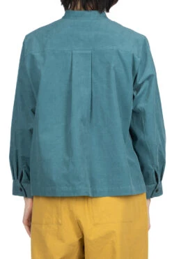 Corduroy Mao Collar Shirt - Blue Green -VogueWard Store Nachukara Corduroy Mao Collar Shirt Blue Green nk535741 04