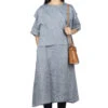 Linen Poplin Layerd Dress -VogueWard Store Nachukara Linen Poplin Layerd Dress nk335231 01