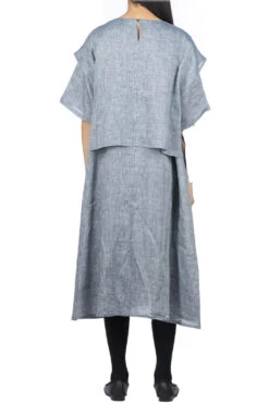 Linen Poplin Layerd Dress -VogueWard Store Nachukara Linen Poplin Layerd Dress nk335231 04