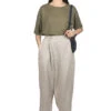 Linen Twill Wrap Pants - Beige -VogueWard Store Nofl Linen Twill Wrap Pants Beige 644205520 01