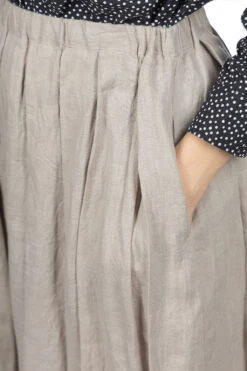 Lithania Linen Tuck Skirt - Grey -VogueWard Store Nofl Lithania Linen Tuck Skirt Grey 644204660 GR 05