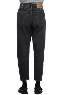 80's High Waist Tapered Denim Pants - Black Denim Stone -VogueWard Store OrSlow 80s High Waist Tapered Denim Pants Black Denim Stone 00 1011 D61S ac 04 w