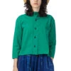 Cotton Cut Off Cardigan - Green -VogueWard Store Tigre Brocante Cotton Cut Off Cardigan Green ULJK60TBC34540 01