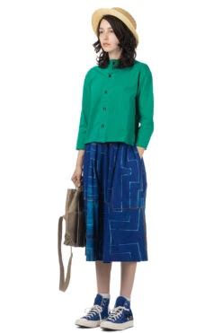 Cotton Cut Off Cardigan - Green -VogueWard Store Tigre Brocante Cotton Cut Off Cardigan Green ULJK60TBC34540 07