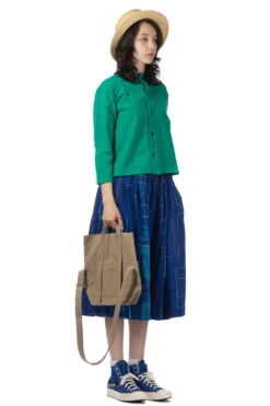 Cotton Cut Off Cardigan - Green -VogueWard Store Tigre Brocante Cotton Cut Off Cardigan Green ULJK60TBC34540 08